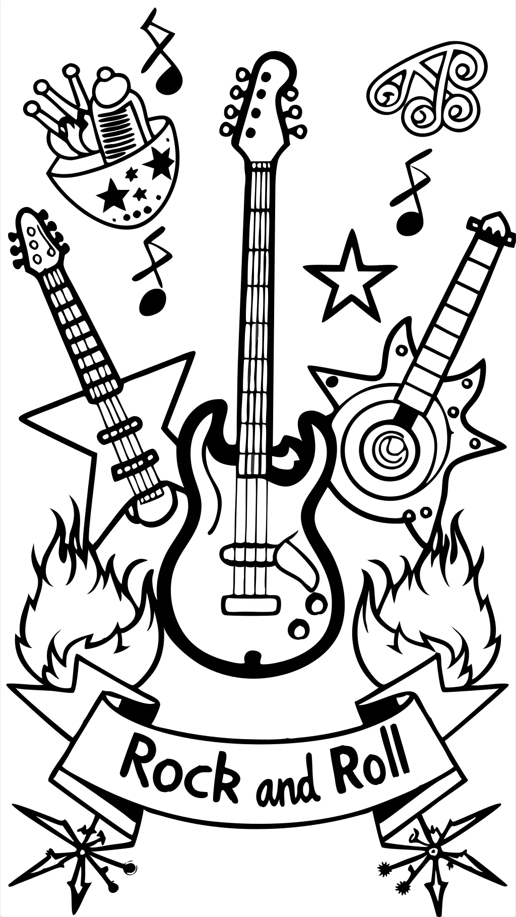 coloriages de rock and roll